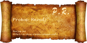 Prokop Rezső névjegykártya